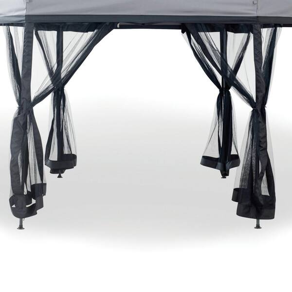 Furniture of America Laurent 11 ft. x 11 ft. Gray Soft-top