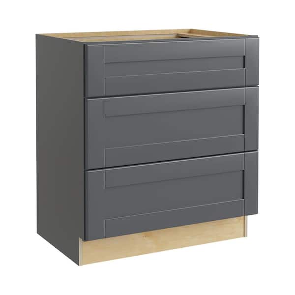 Washington 24 in. W x 21 in. D x 34.5 in. H Assembled Plywood Drawer Base Bath Cabinet in Onyx with Soft Close