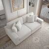 Uixe 83 in. Square Arm Beige Corduroy Fabric Upholstered Sectional 2-Seats Sofa with Four Pillows CS07-2ACRL-BE