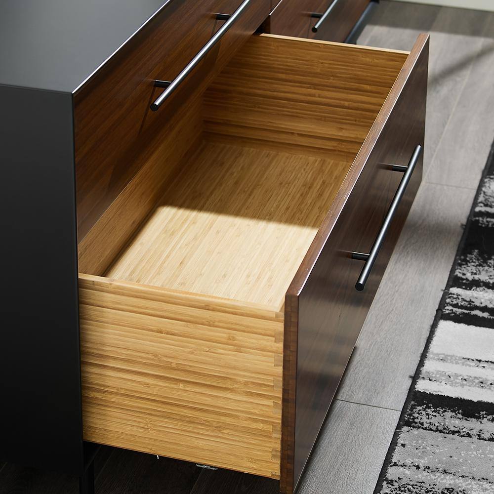 Park Avenue Black Double Dresser with Soft Close Dovetail Drawers
