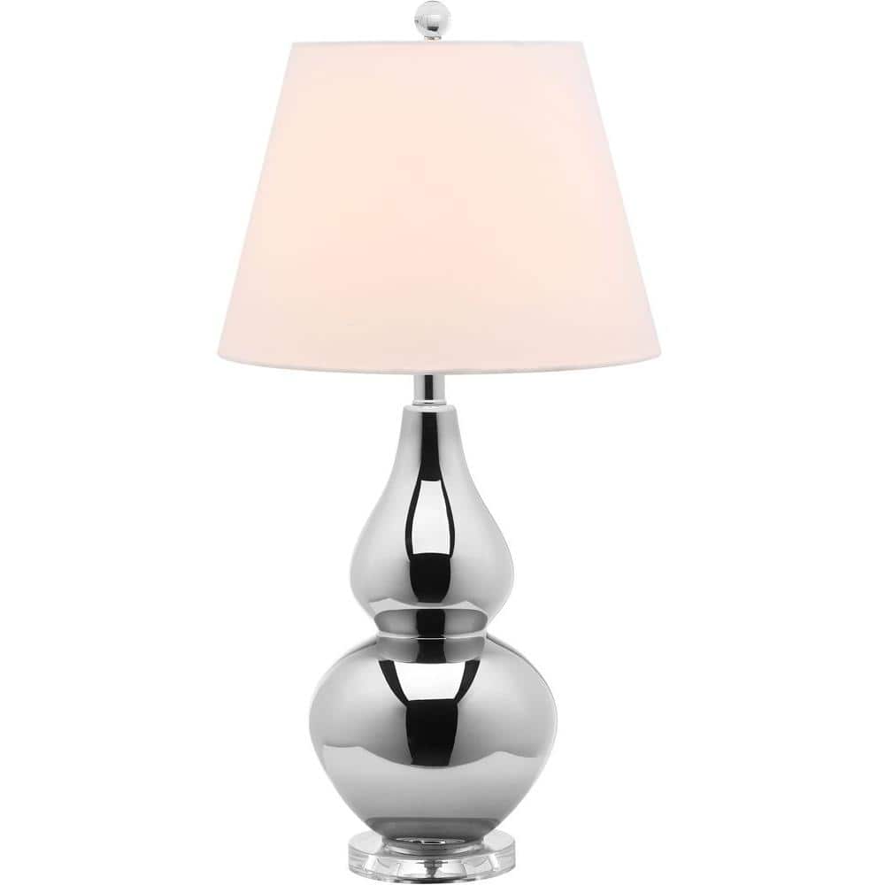 Cybil 26" Traditional Silver Double Gourd Table Lamp