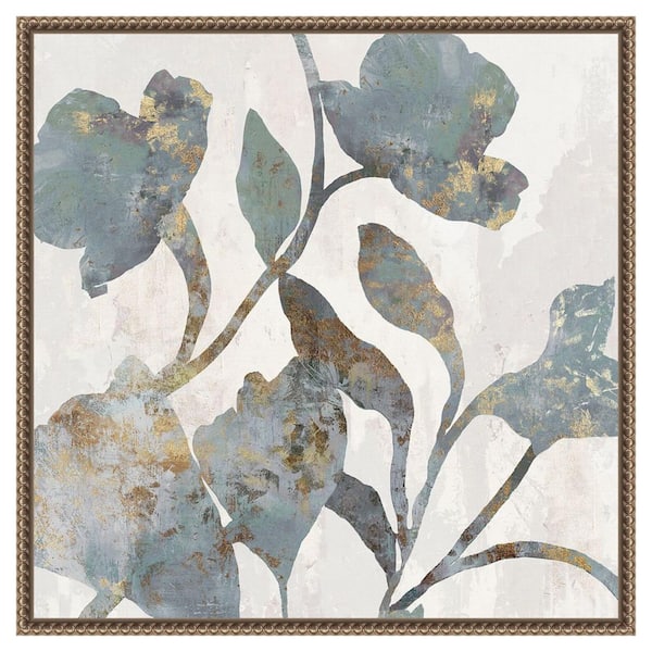 Amanti Art Silhouetted Blooms I by PI Studio 1 Piece Floater Frame Canvas Giclee Abstract Art Print 22 in. x 22 in.