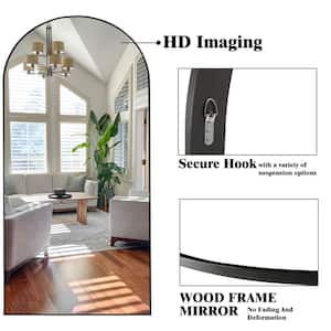21.3 in. W x 64.2 in. H Modern Arch Full-Lengthength Black Wall Mounted/Standing Mirror Floor Mirror