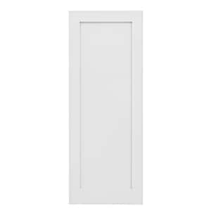 32 in. x 80 in. White Primed MDF Blank Solid Core Door Slab for Pocket Door, Standard Door without Pocket Door Frame