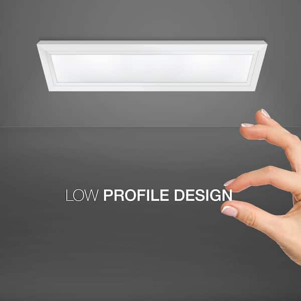 Commercial Electric 6 in. x 2 ft. 950 Lumens Dimmable White Integrated LED  Flat Panel Ceiling Flush Mount Fixture with Color Change 5CCT  FP0.5X2/6WY/WH/HD - The Home Depot