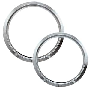 6 in. Small and 8 in. Large Trim Ring in Chrome (2-Pack)