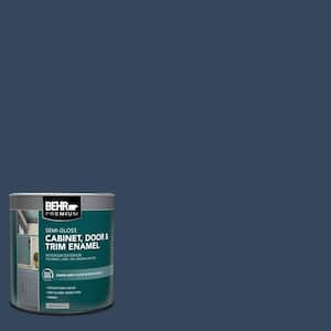 1 qt. #MQ5-54 Compass Blue Semi-Gloss Enamel Interior/Exterior Cabinet, Door & Trim Paint