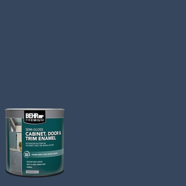 BEHR PREMIUM 1 qt. #MQ5-54 Compass Blue Semi-Gloss Enamel Interior/Exterior Cabinet, Door & Trim Paint