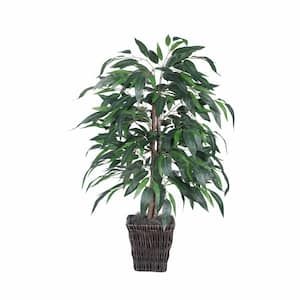 4 ft. Green Artificial Mango Other Bush in Basket