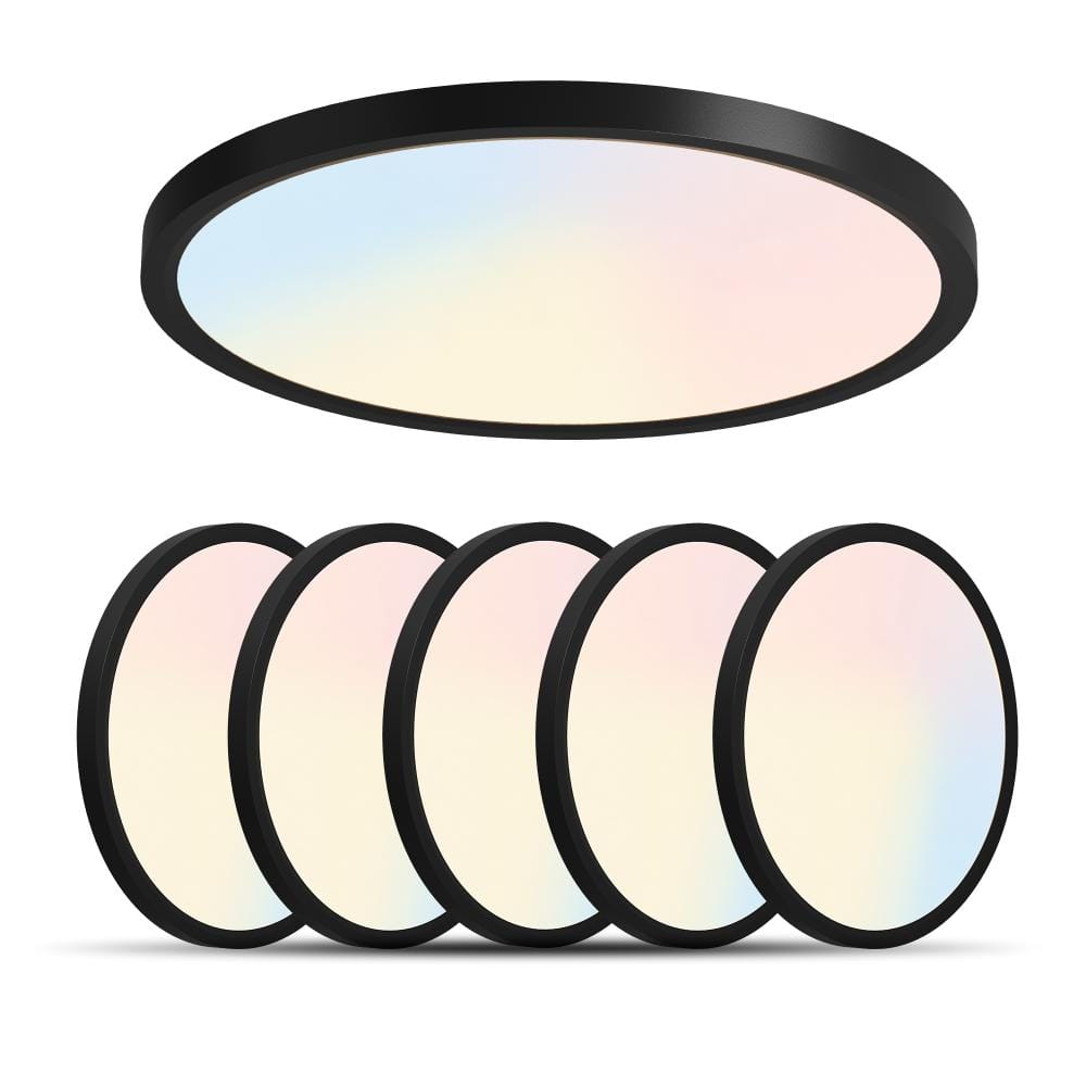 15.8 in 32W LED Flush Mount Ceiling Light 5 CCT Dimmable Modern Round Light Fixture for Bedroom Kitchen Hallway 6-Pack price history on PriceWatchPro