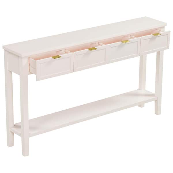 COWLOWN 60 in. W x 11 in. D x 34.2 in. H Bathroom White Linen Cabinet