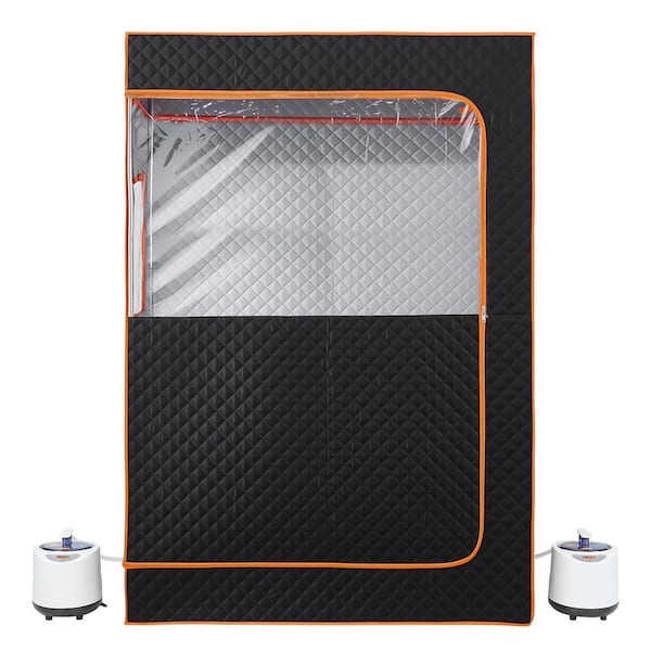 2-Person Indoor Stainless Steel Portable Steam Sauna Tent with 2. 6L Steam Pot, Foldable Chair, Remote Control