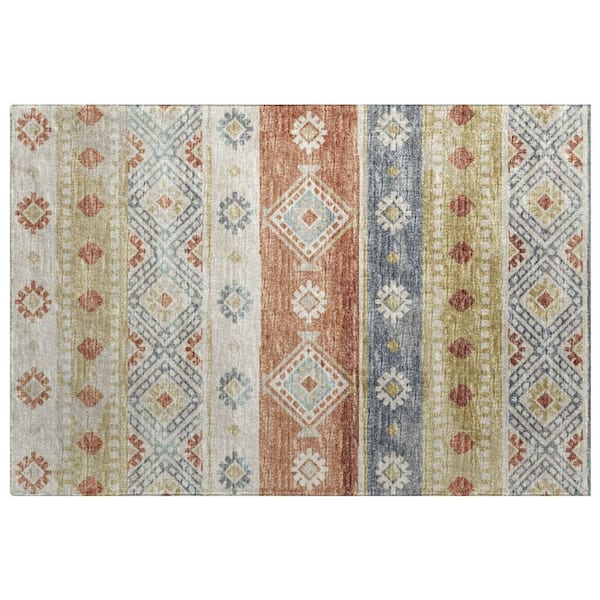 Dream Shag Premium Machine Washable Abstract ADS118 Desert 3 ft. x 4 ft. Area Rug