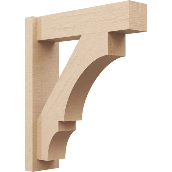 Ekena Millwork 6 in. x 26 in. x 22 in. Balboa Block Rough Cedar Woodgrain Timberthane Polyurethane Outlooker, Primed Tan