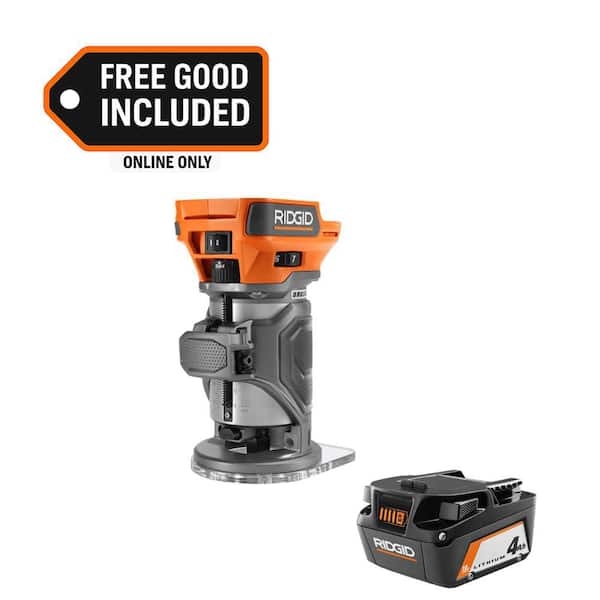 18V Brushless Cordless Compact Router with FREE 4.0 Ah Lithium-Ion Battery