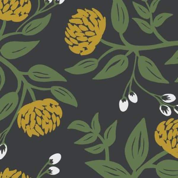 Black & Gold Floral Peonies 27" x 324" Removable Wallpaper