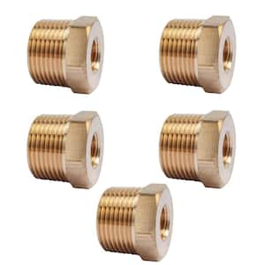 3/4 in. MIP x 1/4 in. FIP Brass Pipe Hex Bushing Fitting (5-Pack)