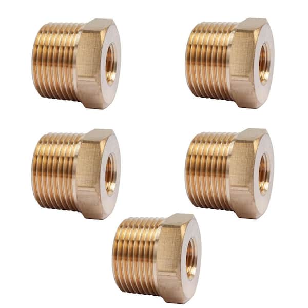 LTWFITTING 3/4 in. MIP x 1/4 in. FIP Brass Pipe Hex Bushing Fitting (5-Pack)