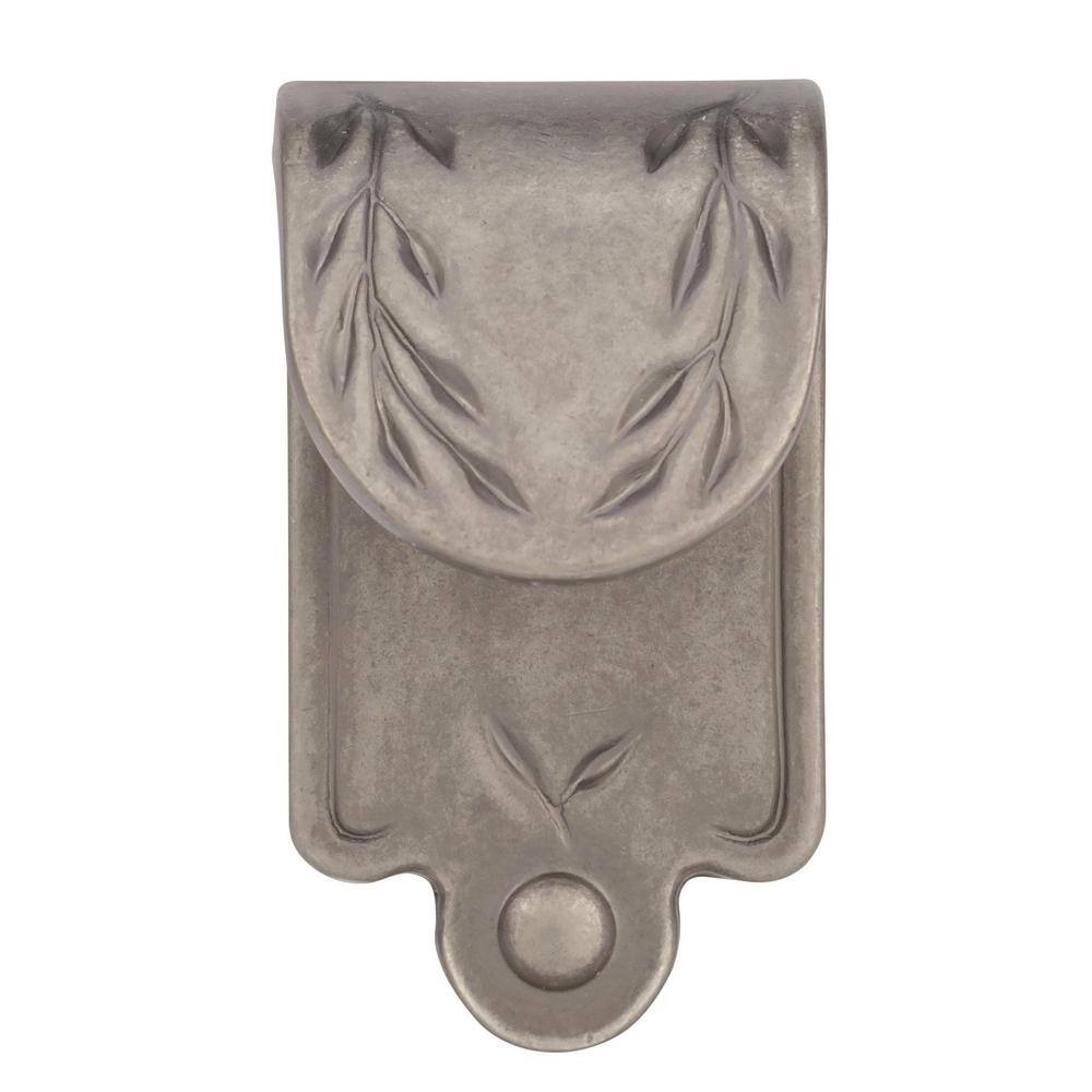 Weathered Nickel Traditional Finger Pull with Leaf Design