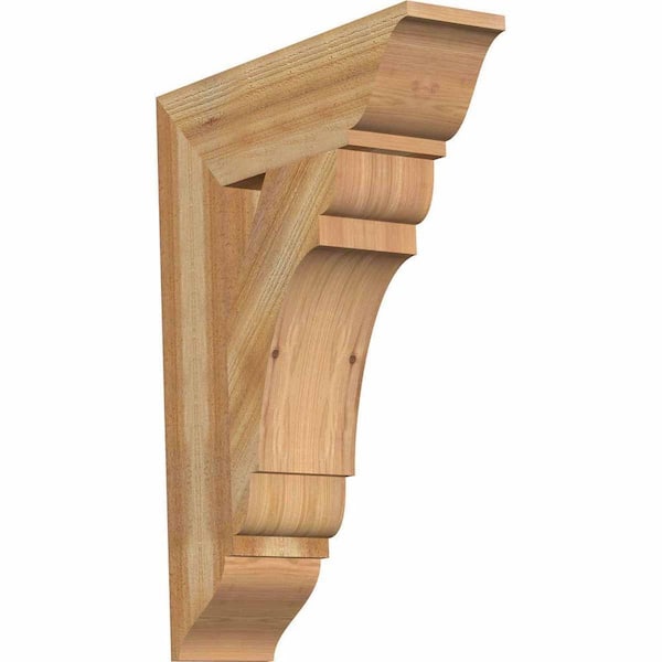Ekena Millwork 6 in. x 30 in. x 22 in. Western Red Cedar Olympic Traditional Rough Sawn Bracket