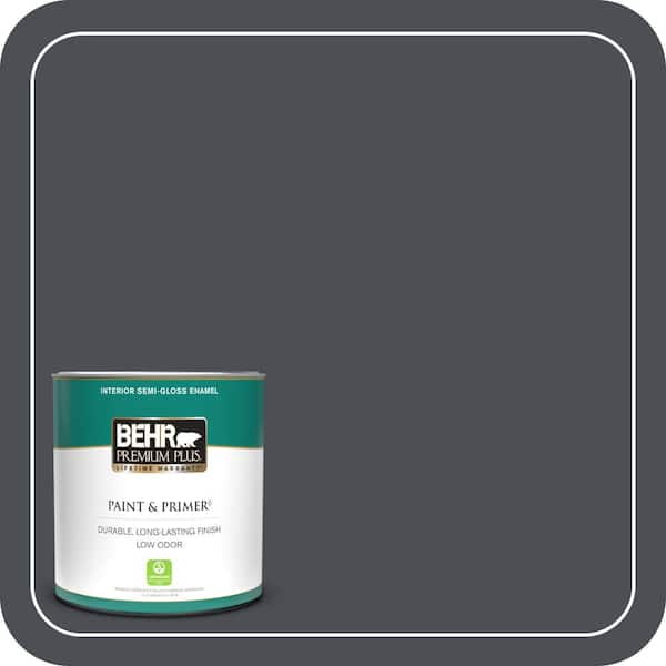 BEHR PREMIUM PLUS 1 qt. #750F-6 Sled Semi-Gloss Enamel Low Odor Interior Paint & Primer