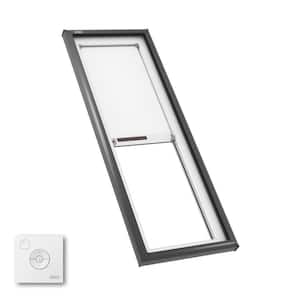 22-1/2 in. x 70-1/2 in. Fixed Curb Mount Skylight with Laminated Low-E3 Glass, White Solar Powered Room Darkening Shade