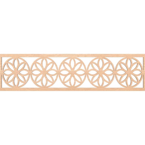 Ekena Millwork Blume Fretwork 0.25 in. D x 47 in. W x 12 in. L Red Oak Wood Panel Moulding