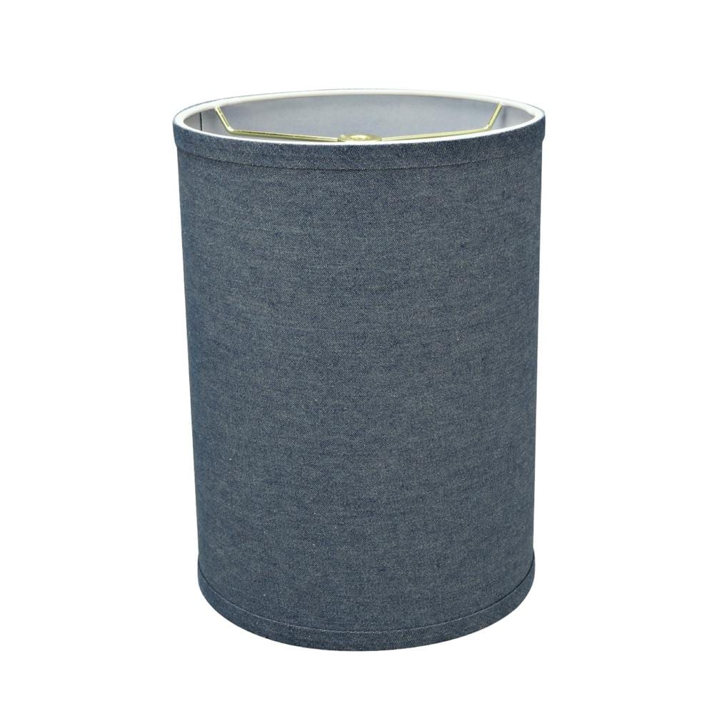 Washing Blue Denim Fabric Drum Lamp Shade, 8" x 11"