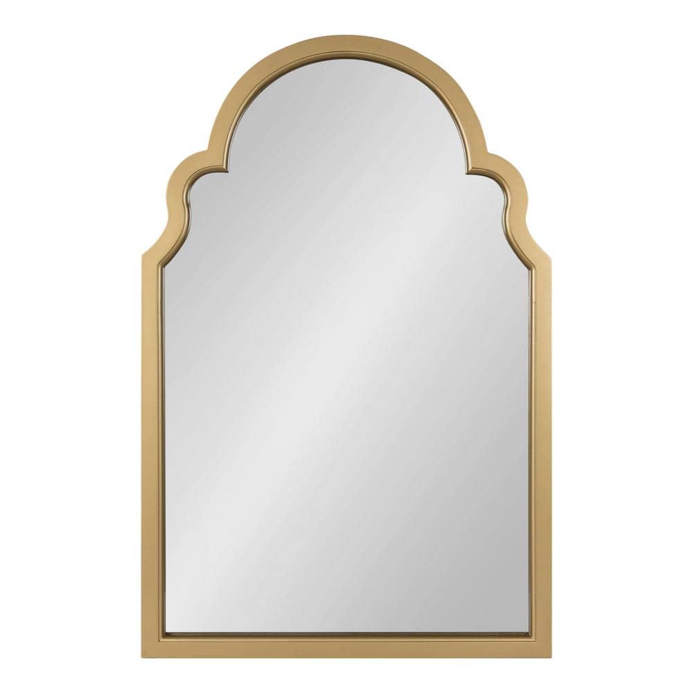 Gold Moroccan-Inspired Arched Wall Mirror with Scalloped Edges