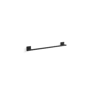 Square 18 in. Wall Mounted Towel Bar in Matte Black