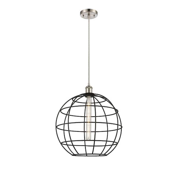 Lake Placid 100-Watt 1-Light Satin Nickel Shaded Mini Pendant Light with Metal Shade
