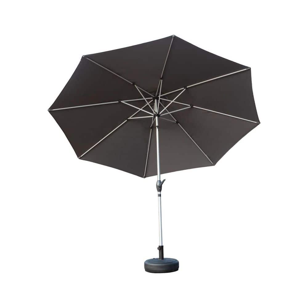 10 ft. Aluminium Outdoor Market Table Patio Umbrella with Button Tilt, Crank and 8 Sturdy Ribs for Garden in Gray price history on PriceWatchPro