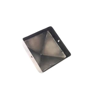 4 in. x 4 in. Stainless Steel Pyramid Slip Over Fence Post Cap (for Rough Cut Post)