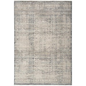 Nyle Ivory Blue 5 ft. x 8 ft. All-Over Design Transitional Area Rug