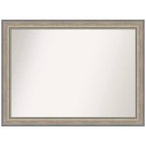 Fleur Silver 43.25 in. x 32.25 in. Non-Beveled Traditional Rectangle Wood Framed Wall Mirror in Silver