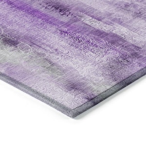 Chantille ACN537 Purple 8 ft. x 8 ft. Round Machine Washable Indoor/Outdoor Geometric Area Rug