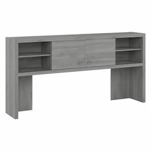 Echo 71.22 in. Modern Gray Computer Desk Hutch with Shelves