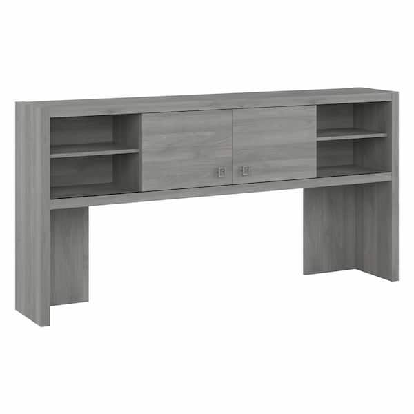 Bush Furniture Echo 71.22 in. Modern Gray Computer Desk Hutch with Shelves