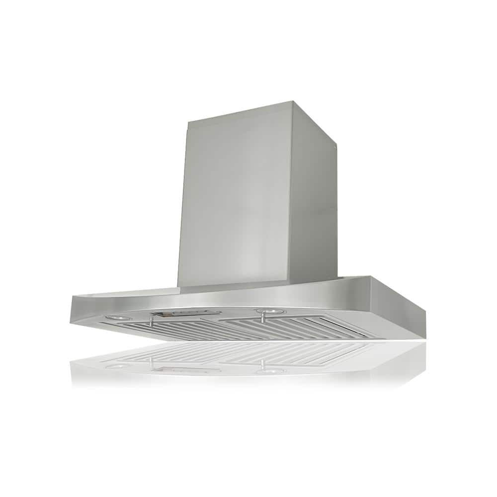 36-Inch Stainless Steel Wall Mount Range Hood with LED Lights