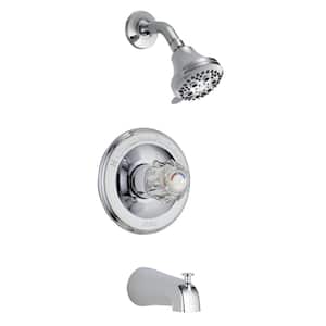 Classic 1-Handle Wall Mount Tub and Shower Faucet Trim Kit in Chrome (Valve Not Included)