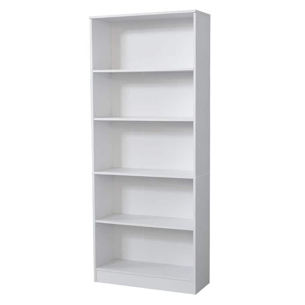 5 Shelf Standard Bookcase With, 30 Inch Tall Bookcase White