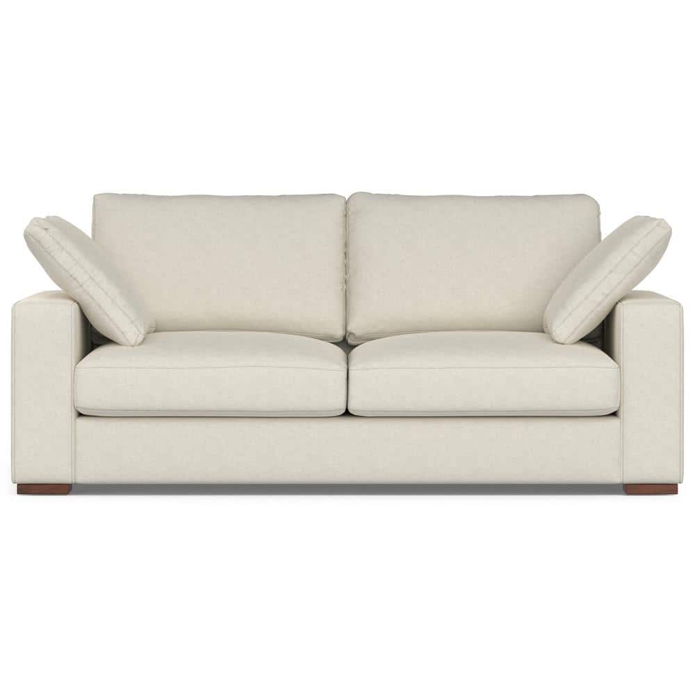 Charlie 78'' Cream Fabric Upholstered Lawson Sofa