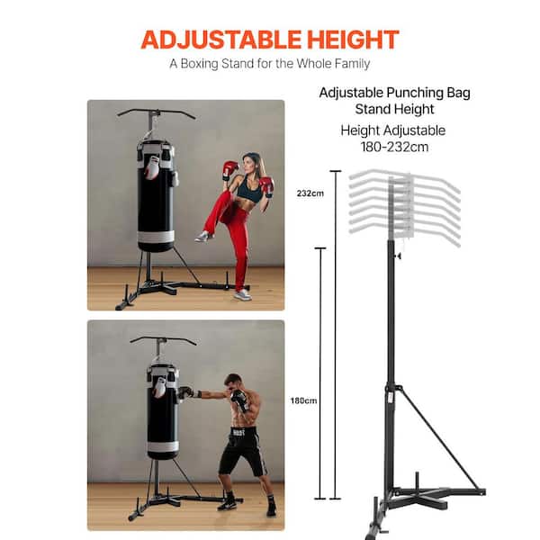 VEVOR 2-in-1 Punching Bag Stand Steel Workout Equipment Adjustable