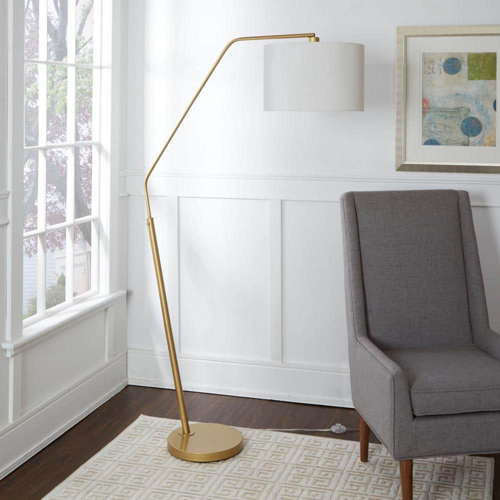 gold floor lamp with shade