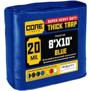 8 ft. x 10 ft. Blue 20 Mil Heavy Duty Polyethylene Tarp, Waterproof, UV Resistant, Rip and Tear Proof