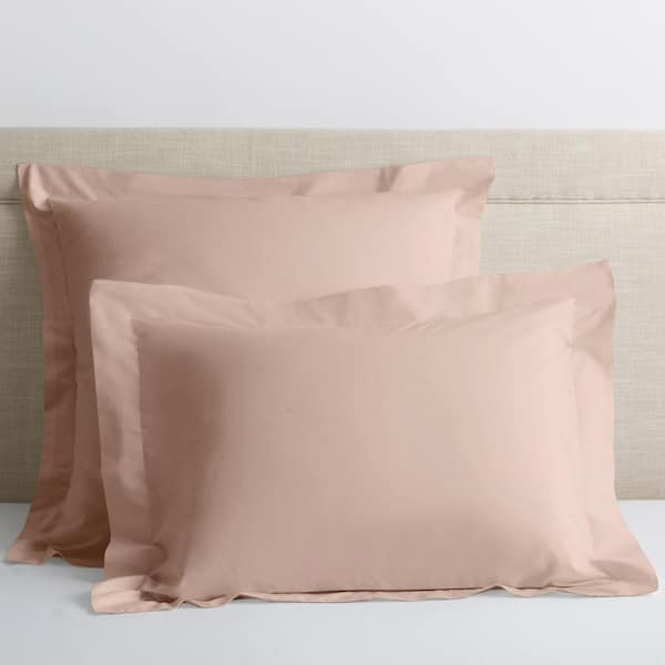 The Company Store Company Cotton Peach Nectar Solid 300-Thread Count Cotton Percale Standard Sham