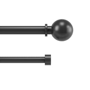 Bolas 36 in. to 72 in. Double 1 in. and 3/4 in. Rod Matt Black Curtain Rod