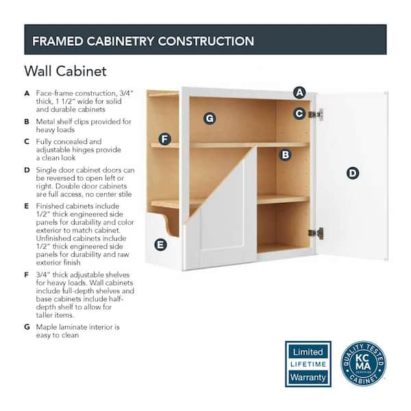 Hampton Bay Shaker Assembled 30x18x12 in. Wall Flex Kitchen Cabinet with Shelves and Dividers in Java KWFC3018-JM