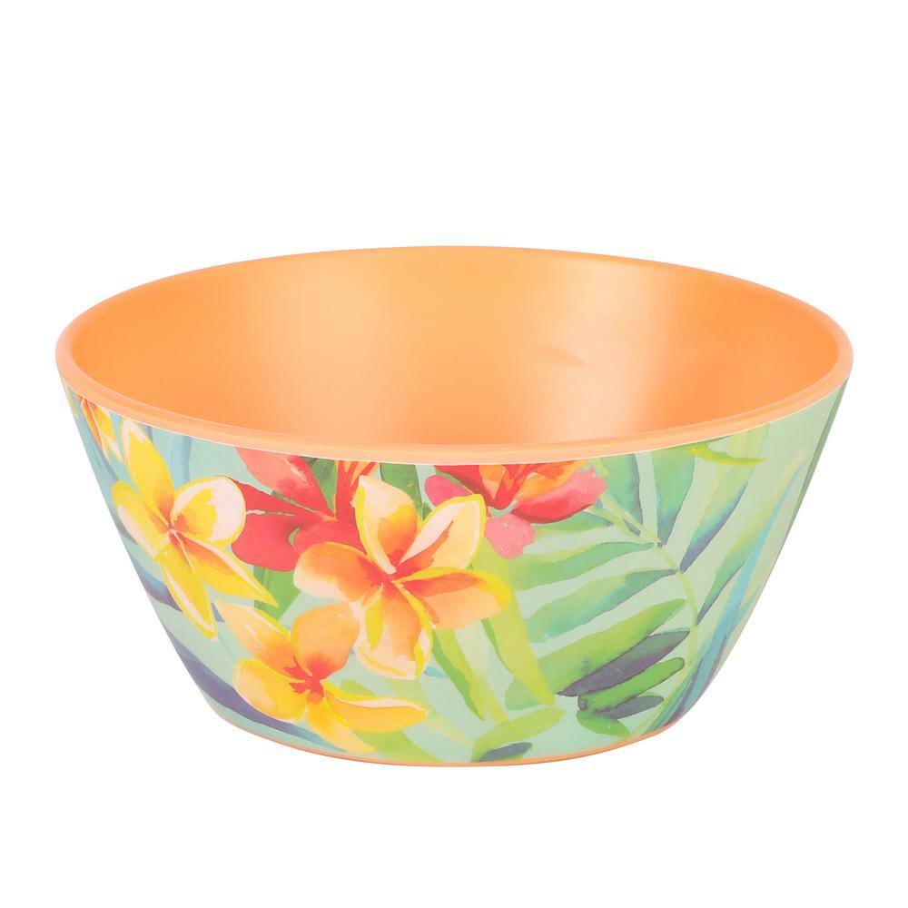 Laurie Gates Tropical Parrots 12 Piece Colorful Melamine Dinnerware Set