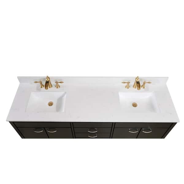 Double Basin Vanity Top In Jazz White, Is A Double Sink Vanity Worth It